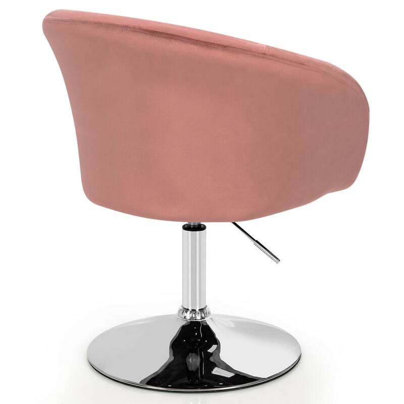 Gymax Modern Velvet Chair Height Adjustable Bar Stool Swivel Makeup - See Details