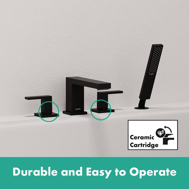 Hansgrohe 73444 Tecturis E Deck Mounted Roman Tub Filler with Built-In