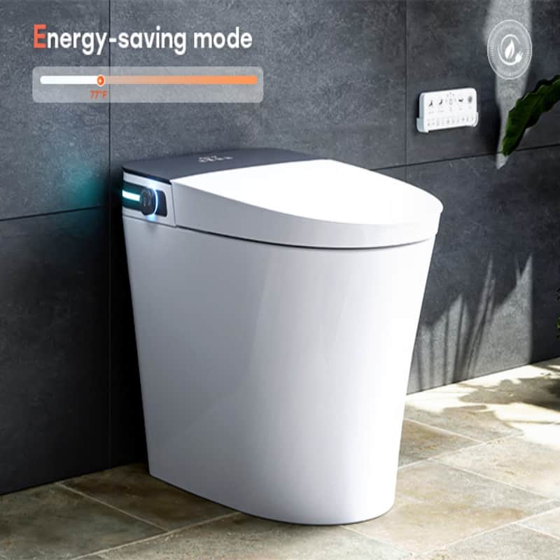 HOROW 10 in Rough-In Elongated Smart Bidet Toilet in White 1.0/1.27 GPF with Auto Flush Heated Seat Child Wash and Deodorizer