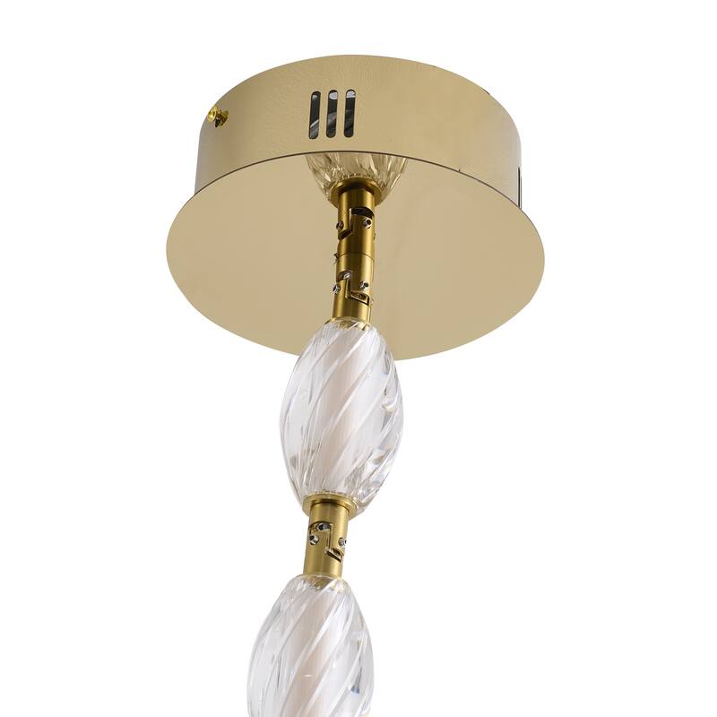 22-Light Brass LED Chandelier With Clear Crystal Shades