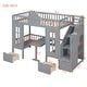 preview thumbnail 12 of 17, Twin over Twin Bunk Bed With Changeable Table,Bunk Bed Turn into Upper Bed and Down Desk