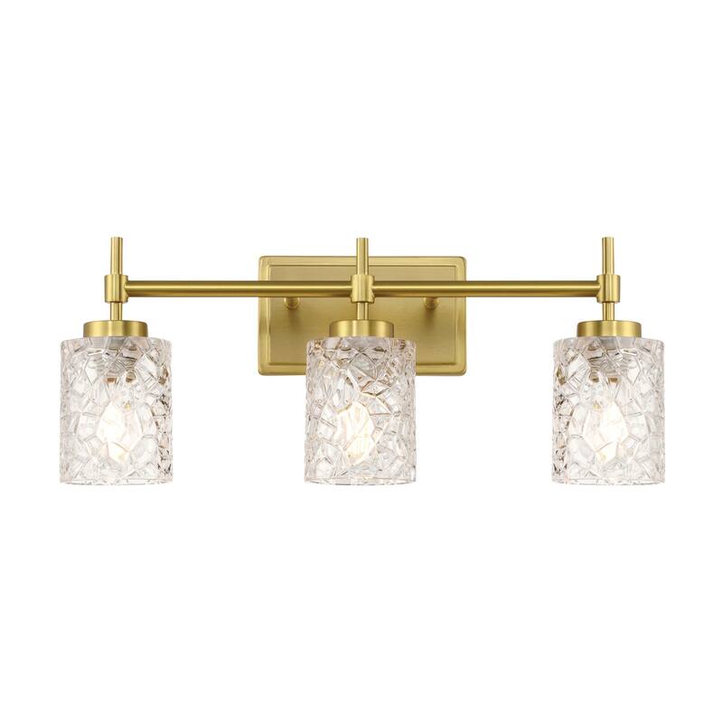 Acroma Dimmable Bathroom Vanity Light with Water Ripple Clear Shade