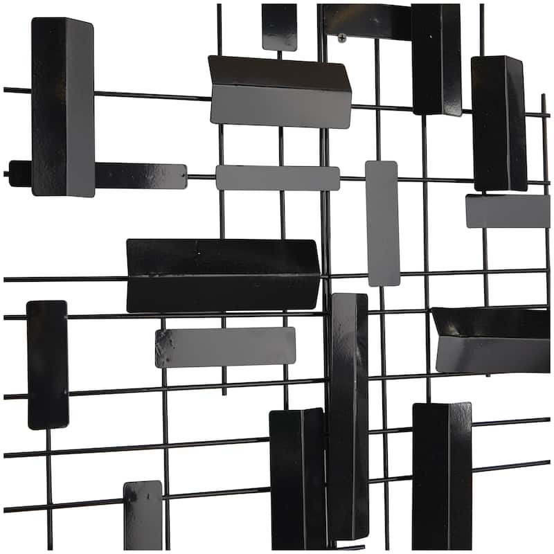 Metal Geometric 3D Stripes Home Wall Decor - Gold or Black - CosmoLiving by Cosmopolitan