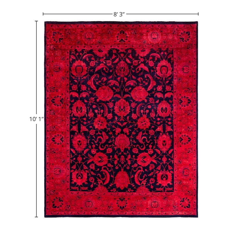 Overdyed, One-of-a-Kind Hand-Knotted Area Rug - Pink - 8' 3" x 10' 1"