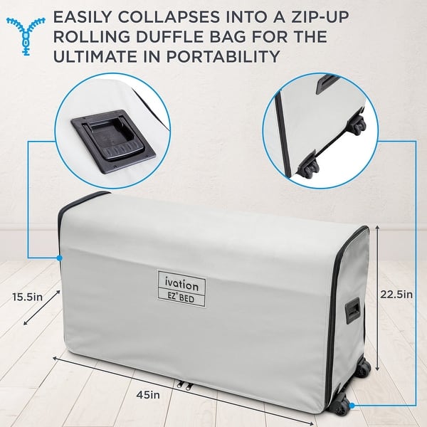 Ivation EZ-Bed Air Mattress with Frame and Rolling Case - Bed Bath ...