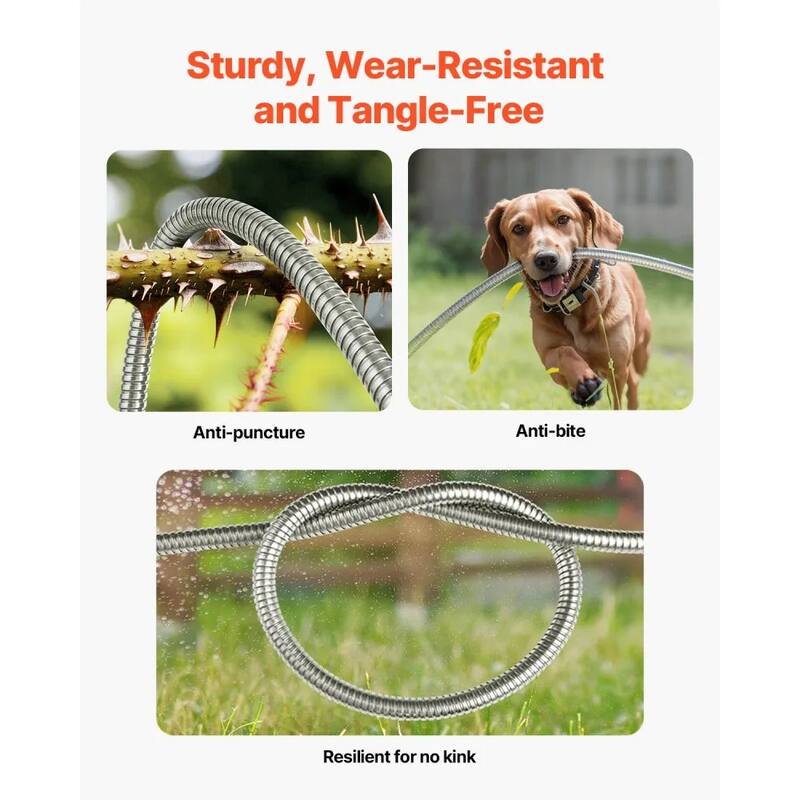 25ft Stainless Steel Hose for Garden and Car Wash Heavy-Duty Metal Hose with Adjustable Nozzle