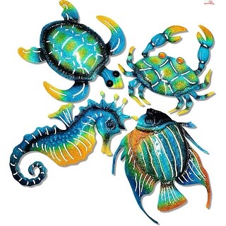 Set of 4 Metal Outdoor Wall Art Decor