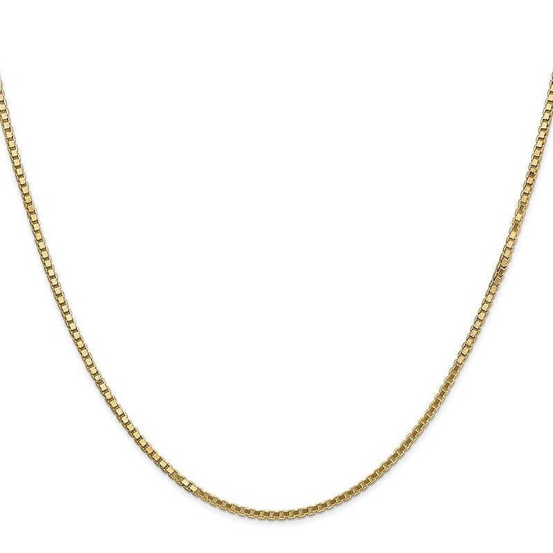 Curata 10k Solid Gold 1.5mm Box Chain Necklace for Men (Lobster)