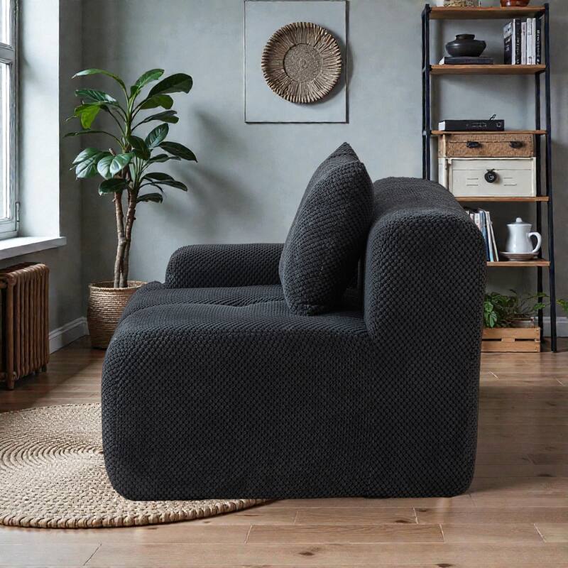 73" Modular Sectional Loveseat, Tufted 2-Seater Cloud Couch with Pillows, Boneless Foam Convertible Sofa for Living Room