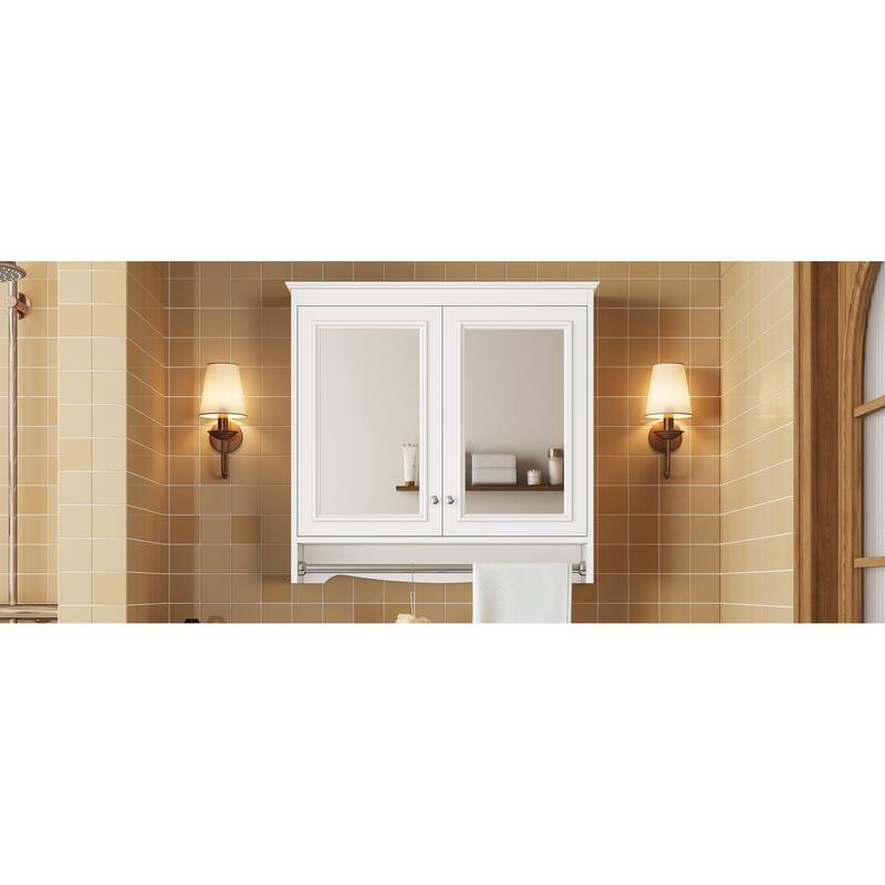 3-in-1 Bathroom Mirror Cabinet, 30"Wall Mounted Medicine Cabinet with Adjustable Shelves & Soft Close Doors