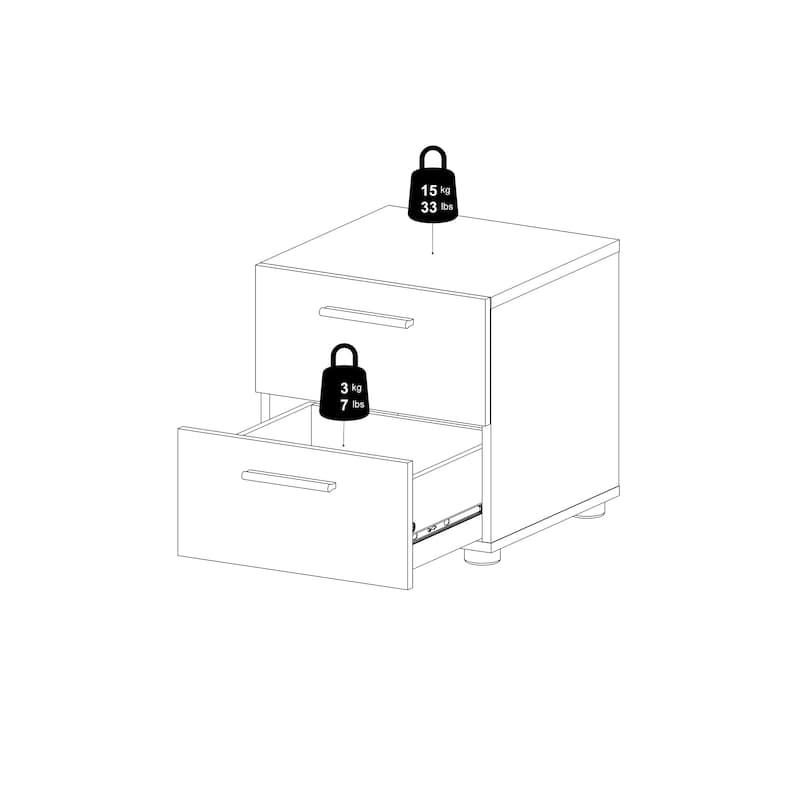 Porch & Den Angus Foiled 2-drawer Nightstand