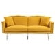 preview thumbnail 66 of 115, Velvet Loveseat Sofa Bed with 2 Pillows, Mid Century 2-Seat Couches Convertible Sofa Bed for Living Room, Bedroom,Office