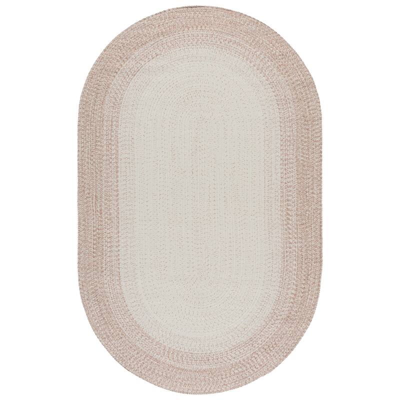 SAFAVIEH Handmade Braided Eiry Washable Indoor/Outdoor Rug - Weather Resistant & Easy Cleaning - 6' x 8' Oval - Ivory/Beige
