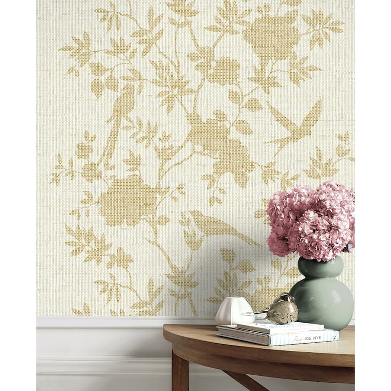 Lillian August Aloha Bird Trail Embossed Vinyl Unpasted Wallpaper