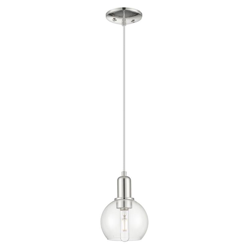 Innovations Lighting Endless Possibilities Arcadia - Athens - 1 Light 6" Cord Hung Mini Pendant - Clear/Polished Nickel