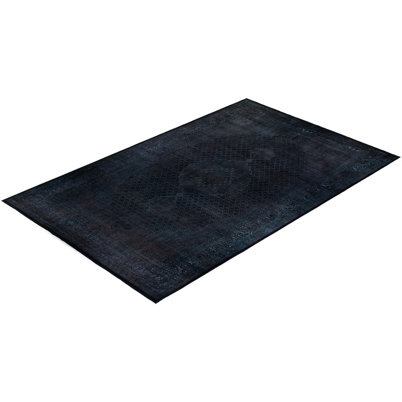 Overdyed, One-of-a-Kind Hand-Knotted Area Rug - Black - 11' 10" x 18' 5"