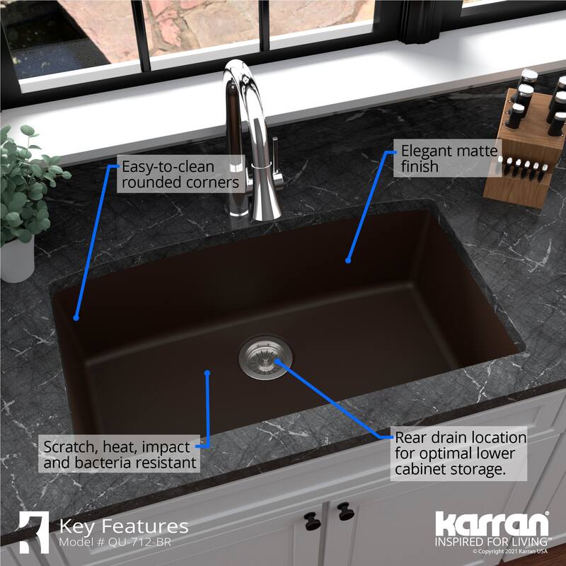 Karran Undermount Quartz Double Bowl Kitchen Sink