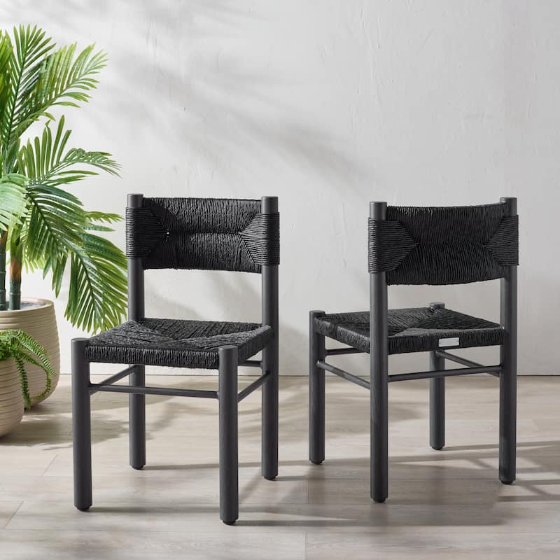 SAFAVIEH Couture Outdoor Patio Furniture Romona Dining Chair, Fully Assembled (Set of 2) - 18"W x 20"D x 32"H