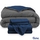 preview thumbnail 29 of 45, Bare Home Down Alternative Reversible Bed-in-a-Bag Dark Blue/Grey, Dark Blue - King