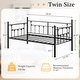 preview thumbnail 25 of 34, VECELO Roman Column Daybed 79" Iron Frame Space Saving Daybed Set with Rolling Trundle for Guest Teen Room Black or White