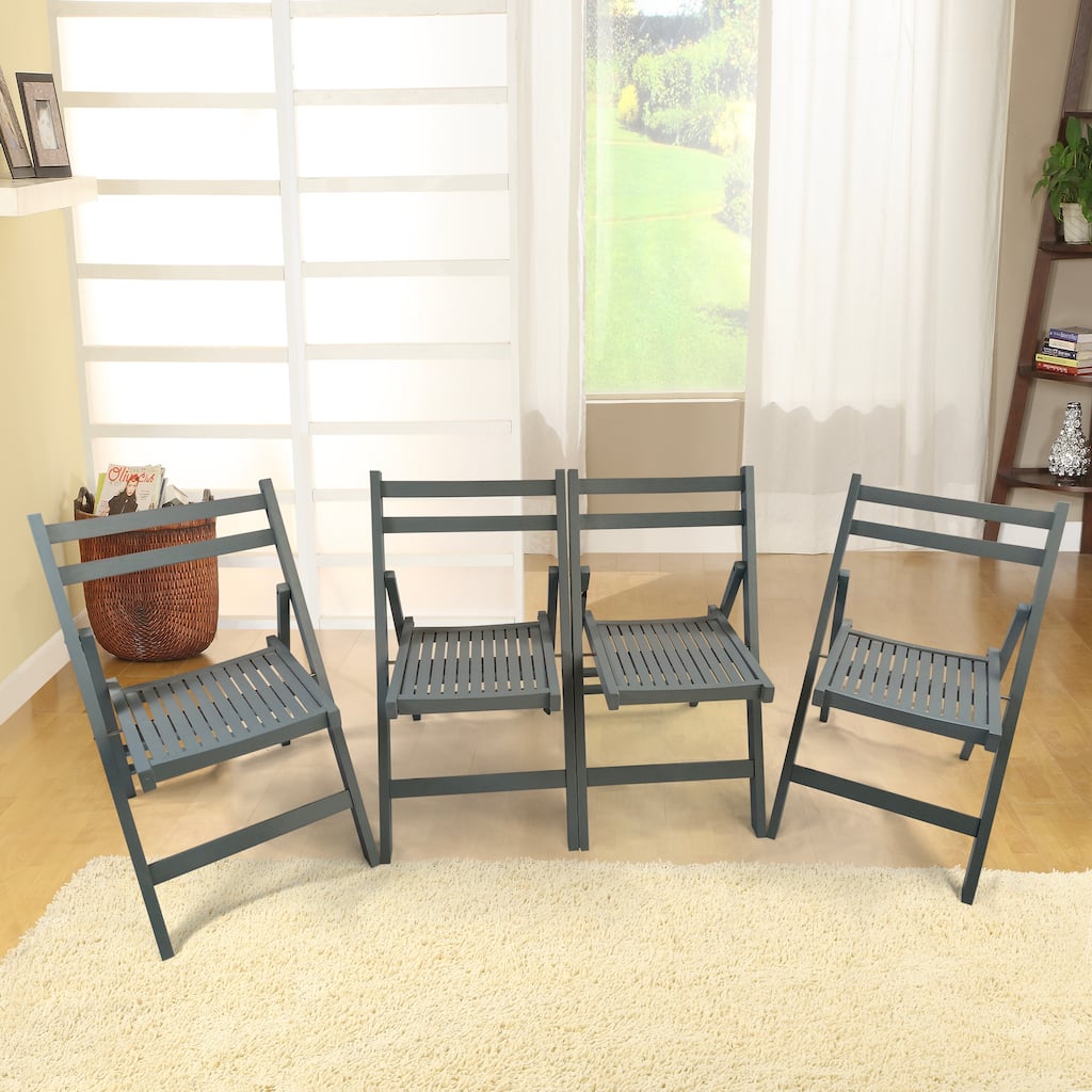 Set of 4 Slatted Wood Folding Event Chair, Wedding Chair, Wooden Slatted Seat for Dining Room Kitchen Balcony Wedding
