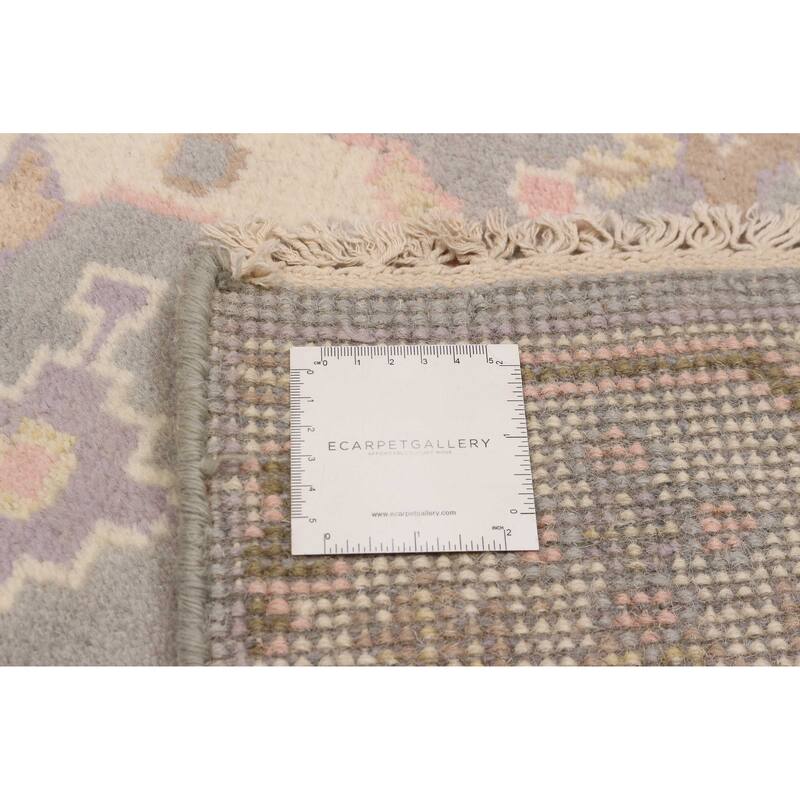 ECARPETGALLERY Hand-knotted Royal Oushak Grey Wool Rug - 2'7 x 9'9