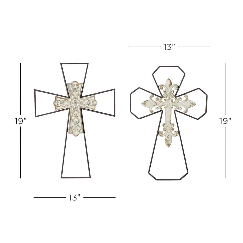 Black Iron Traditional Wall Decor Religious and spiritual (Set of 2)