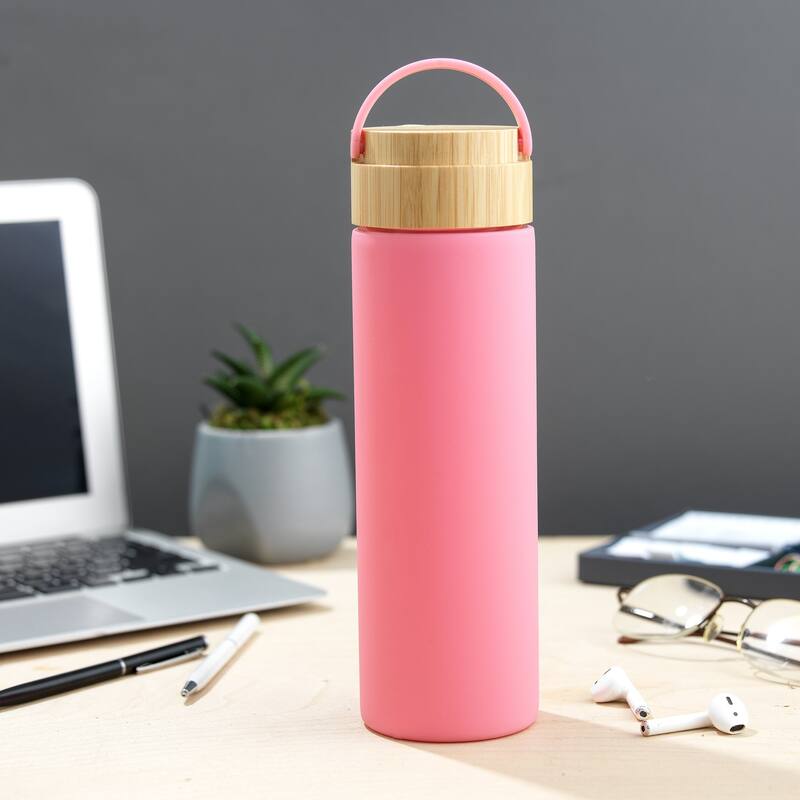 JoyJolt Glass Water Bottle with Carry Strap & Silicone Sleeve - 20 oz - 20 oz