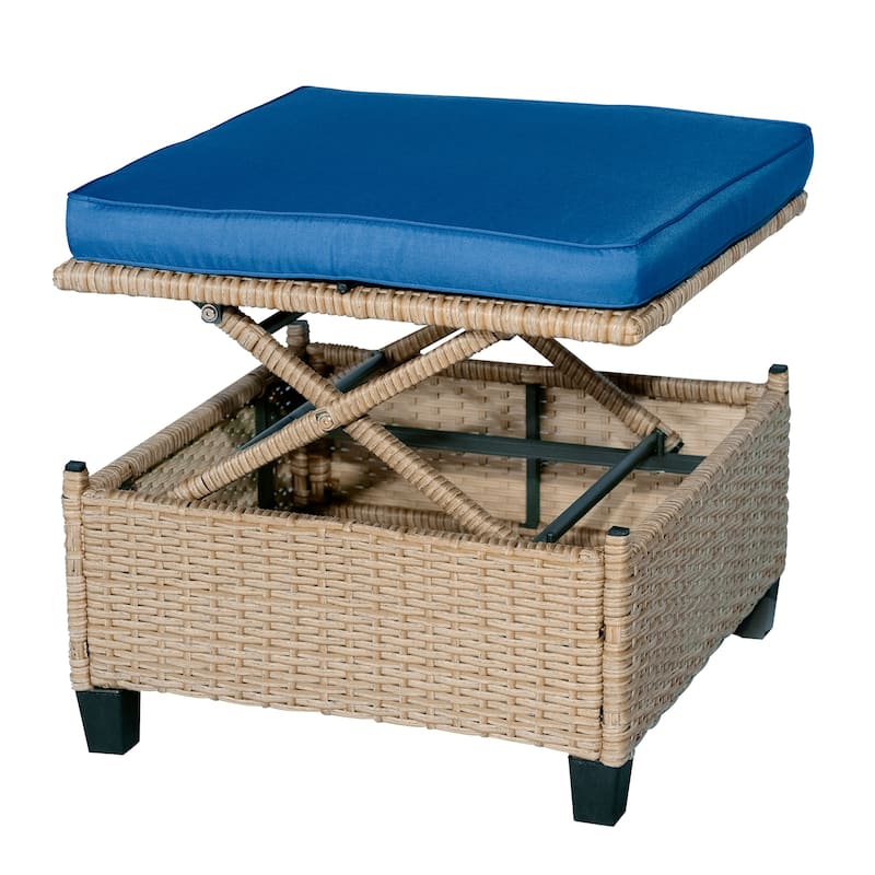 4-Piece UV-Proof Resin Wicker Patio Sofa Set with Retractable Canopy by Leisure Zone