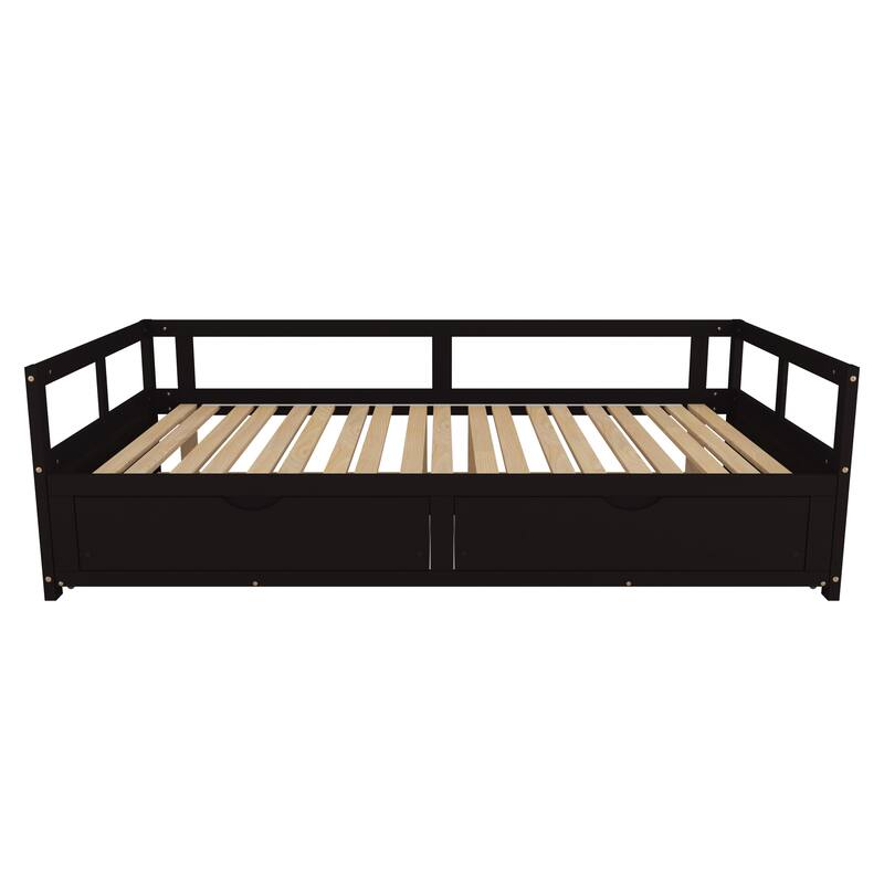 Extendable Bed Daybed with Two Drawers