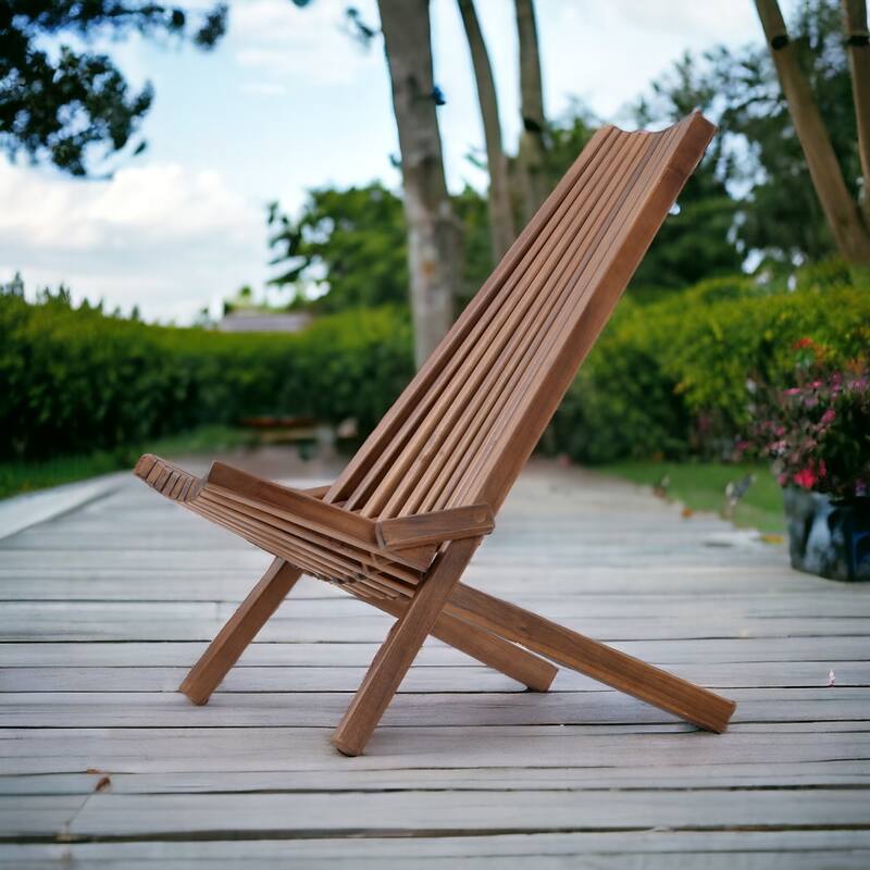 KISRAIS Outdoor Folding Wooden Tamarack Chair
