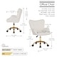 preview thumbnail 13 of 18, Porthos Home Tyra Swivel Office Chair, Teddy Fabric, Gold Chrome Legs