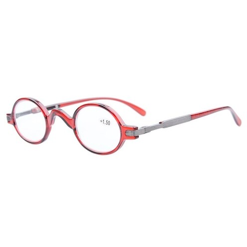 Eyekepper Readers Spring Temple Vintage Mini Small Oval Round Reading Glasses Red +2.75