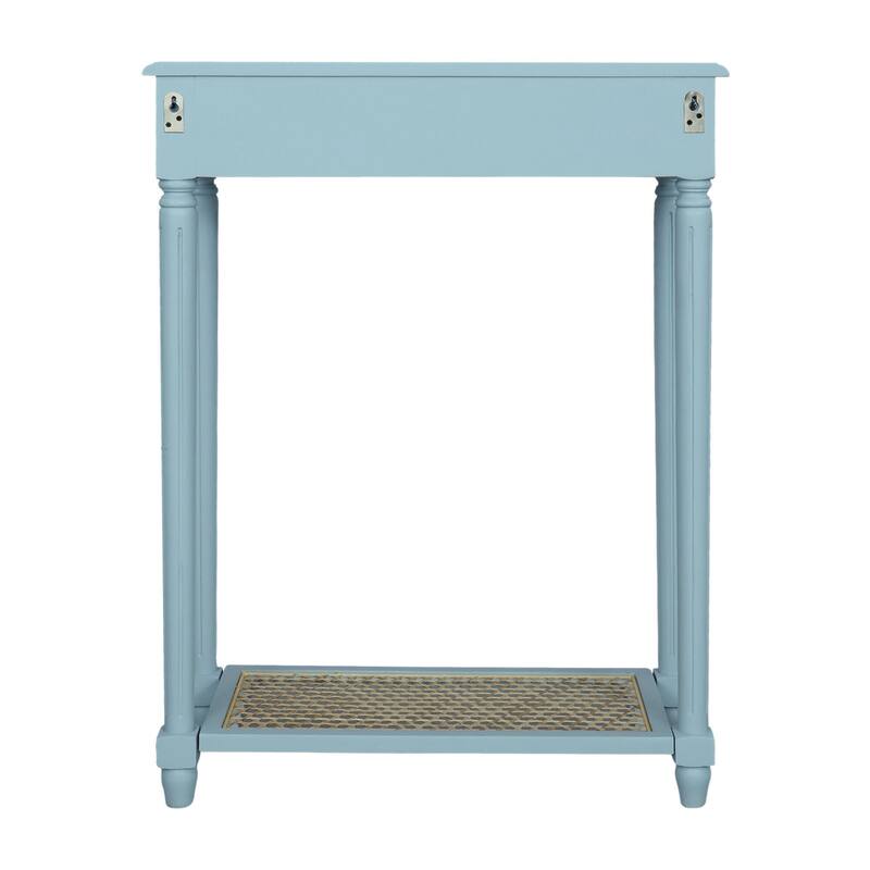 Lenora 1-drawer Solid Wood Console Accent Table with Cane Shelf by East at Main