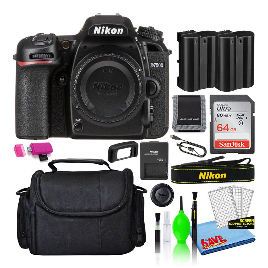 Nikon D7500 Digital Camera (Body Only) (1581) 64GB SD Card Camera