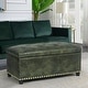 preview thumbnail 22 of 53, Adeco 35" Storage Ottoman Tufted Faux-Leather Lifted Top Bench