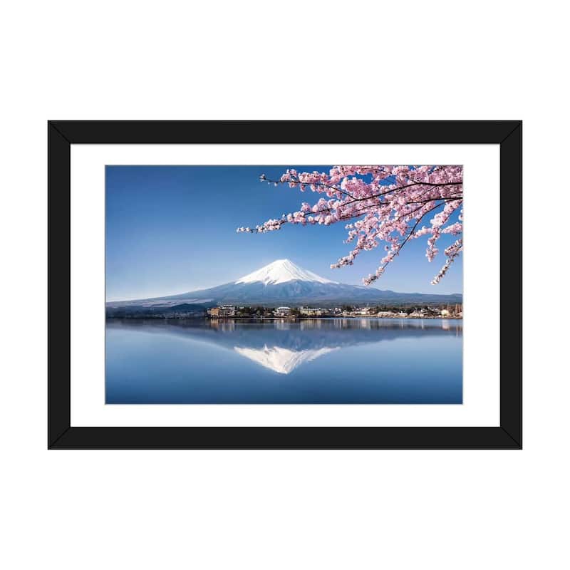 iCanvas "Mount Fuji In Spring" by Jan Becke PFA - Black - 24x32x1