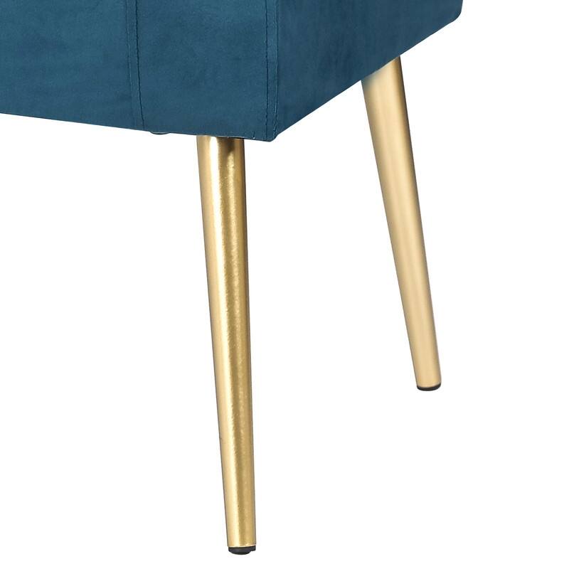 Adeco Upholstered Storage Ottoman Entryway Bench with Metal Legs