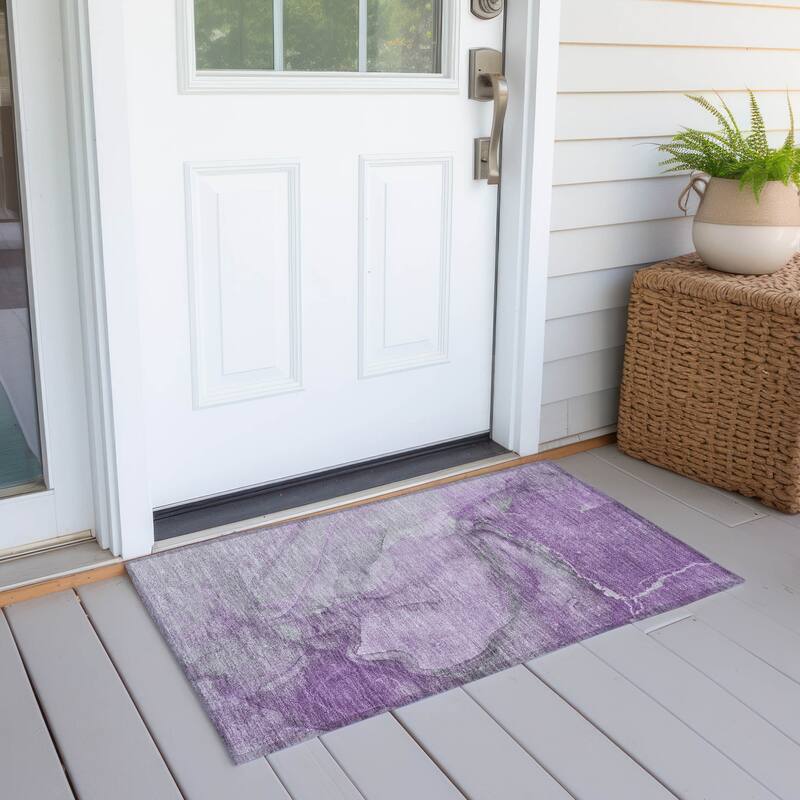 Gami Modern Art-Inspired Weather Resistant Blended Style Runner Outdoor Rug
