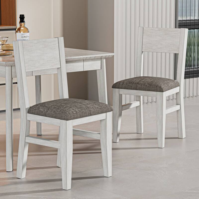 Solid Wood Dining Chairs Set of 2/4/6, Farmhouse Fabric Chairs with Back, Oval Side Chairs for Kitchen