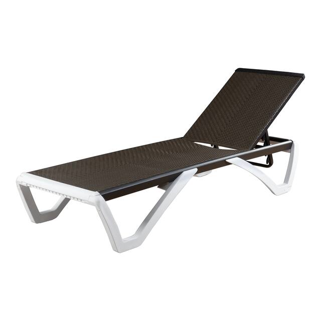 Kozyard Alan Full Flat Aluminum and Polypropylene Resin Legs Patio Reclining Adjustable Chaise Lounge - Brown