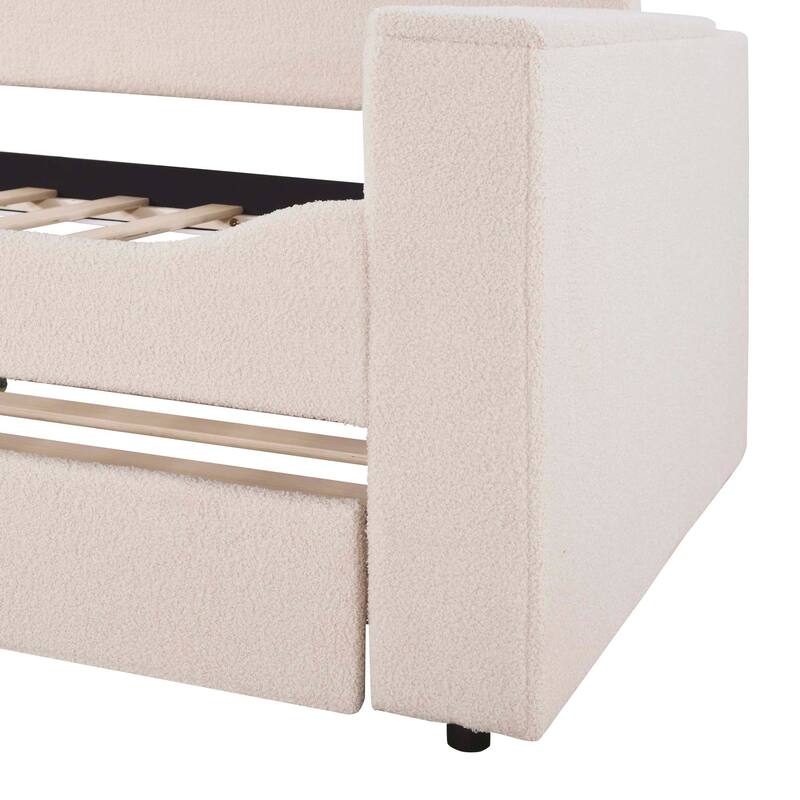 Daybed with Storage Armrests, Trundle & Latest Integrated Bluetooth Audio System