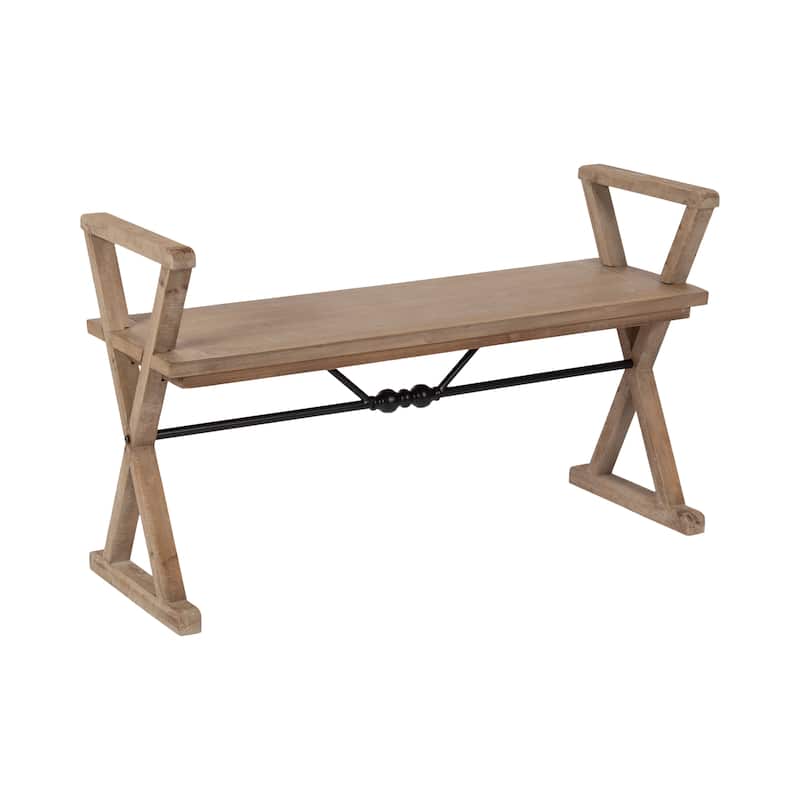 Kate and Laurel Travere Wood Bench - Rustic Brown - 43x15x26