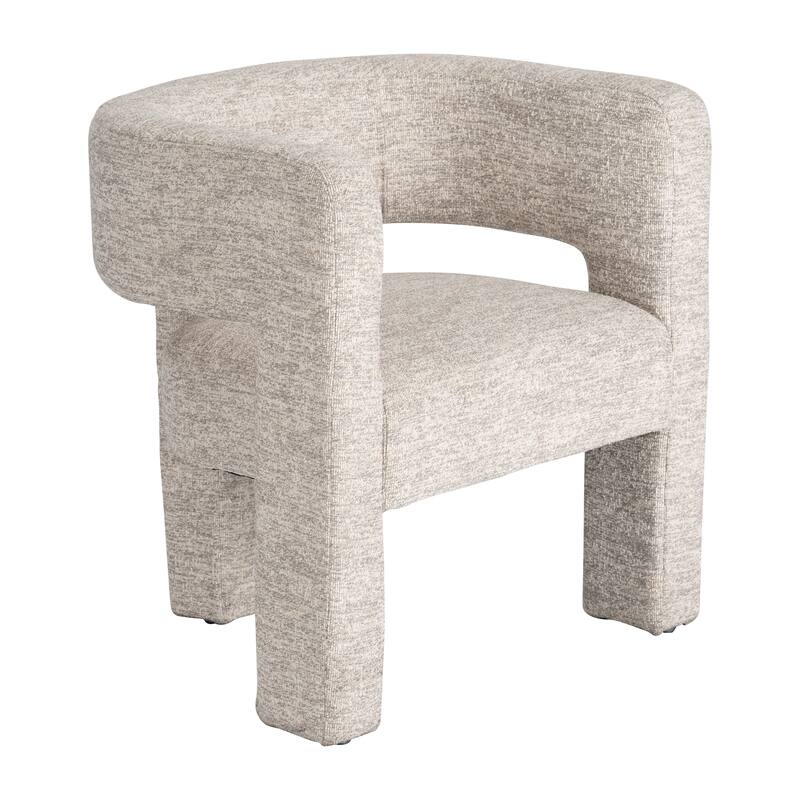Sagebrook Home Round Back Chair, Half Moon, 29"H, Solid - Beige - 27" x 23" x 29"
