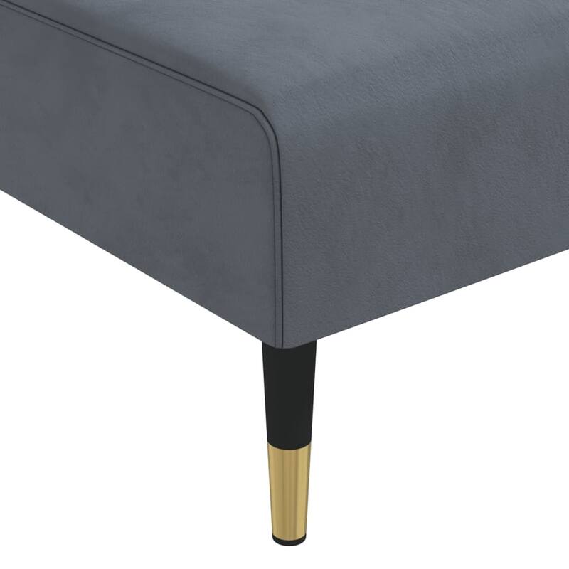 vidaXL L-shaped Sofa Bed Black/Dark Gray 106.7"x55.1"x27.6" Velvet - 106.7" x 55.1" x 27.6"