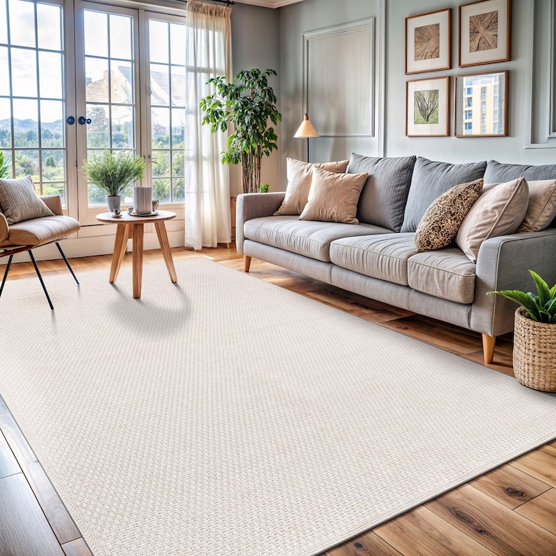VILLADECOR Easy Jute Indoor Outdoor Weaving Area Rug