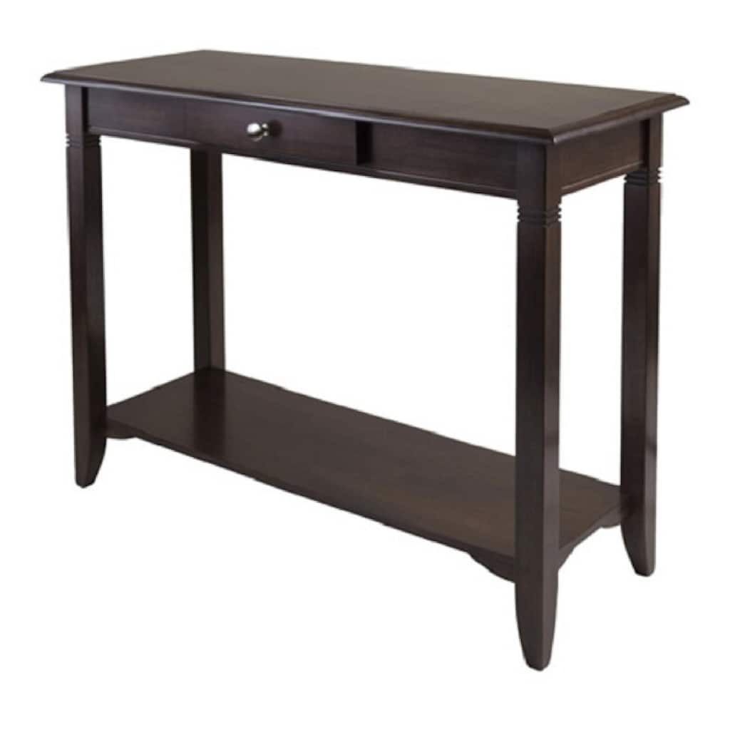 40" cappuccino brown nolan console table with drawer