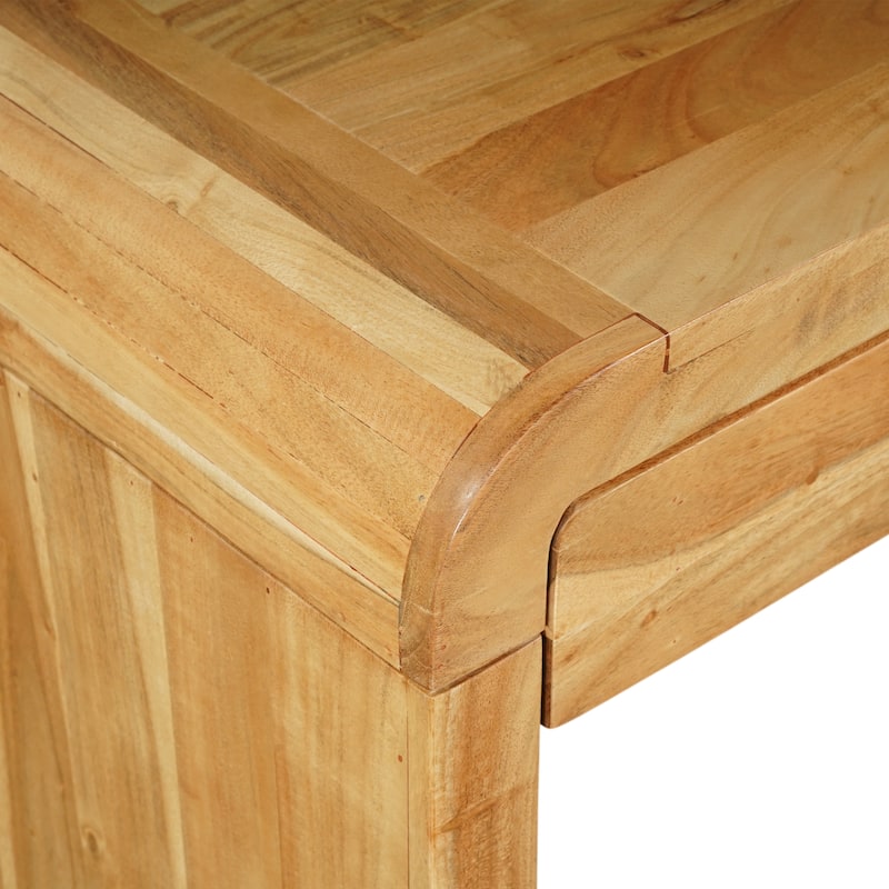 Arlow Console Table 43" Wide Top Handcrafted Natural Brown Acacia Wood Dual Drawer Storage