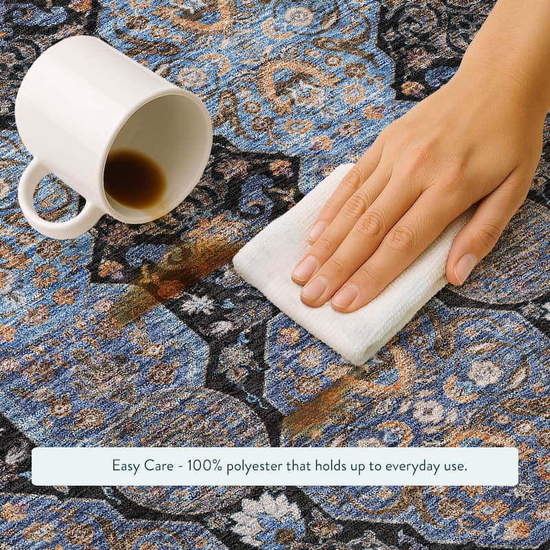 Machine Washable Indoor/ Outdoor Global Budden Chantille Rug