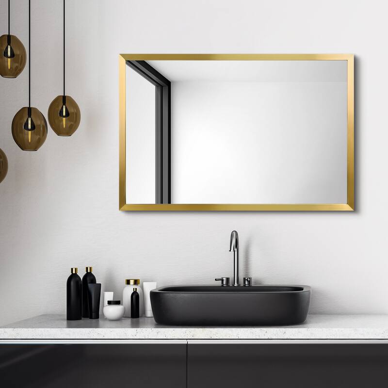 Contempo Stainless Steel Gold Wall Mirror